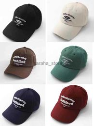 Stingy Brim Hats Korean Letter Badflood Casual Duck Tongue Hat Summer Embroidery Show Face Small Versatile Men's and Women's Baseball Hat J230831