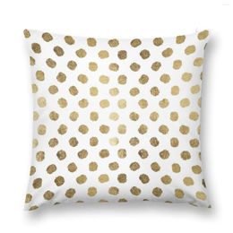 Pillow Luxurious Faux Gold Leaf Polka Dots Brushstrokes Throw Sitting S Home Decor