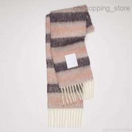 Scarves Winter Ac Imitation Cashmere Scarf Women Color Matching Thick Colorful Striped Gradient Shawl 250*36cmm2saxmvh