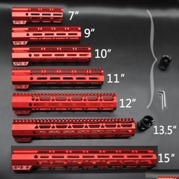 Others Tactical Accessories Red Anodized 7 9 10 11 12 13.5 15 Inch M-Lok Clamp Style Handguard Rail Float Mount System Drop Delivery Dhsm7