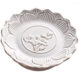 Plates Ceramic Lotus Offering Plate Jewelry Supplies Tribute Dish Sacrifice Tray Temple Fruit Storage Ceramics Prayer Bowls