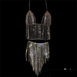 Other Jewellery Sets Stonefans Y Chain Lingerie For Women Bling Crystal Tassel Body Bikini Bra Waist T200508 Drop Delivery Dh60T