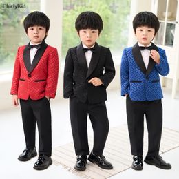 Suits Boys Suit Jacket Trousers Kids Blazers Formal Dress Clothes Sets Children Wedding Coat Tuxedos Toddler Host Studio Stage 230830