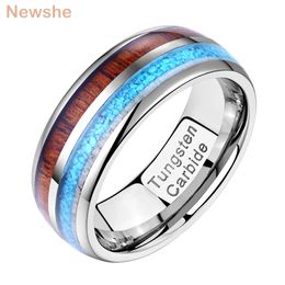 Wedding Rings she Novelty Charm Tungsten Rings for Men 8mm Wedding Band Fragments Inlay Carbide Fashionable Jewelry 230831