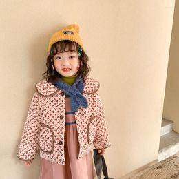 Down Coat Floral Coats Children Parkas Outwear Jackst For Kids 2023 Girl Fashion Autumn Flower Print Lovely