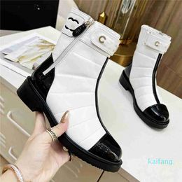 Design Women Boots Channel Fashion Retro Decoration Martin Knight Winter Warm Snow