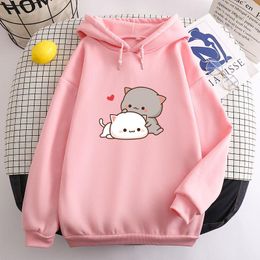 Women's Hoodies Kawaii Girl Anime Sweatshirt Fleece Harajuku Oversized Casual Pullover Cute Couple Valentine's Day Gift Hoodie 2023
