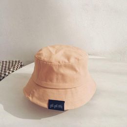 Hair Accessories Alphabet Outdoor Beach Cap Embroidery Spring Summer Children Bucket Hat Fisherman Korean Style