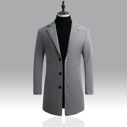 Men's Trench Coats 2023 Casual Long Windbreaker Jacket Male Solid Color Single Breasted Coat Incerun 230831