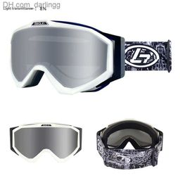 Ski Goggles Snap-on Double Layer Lens PC Skiing Anti-fog UV400 Snowboard Goggles Men Women Ski Eyewear Q230831