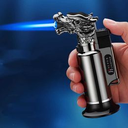 VIP Outdoor Torch Spray Gun Lighter Jet Turbo No Gas Kitchen BBQ Metal Windproof Butane Cigar Pipe Dragon Gadgets 3GK7