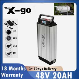 Rear Rack eBike Battery 48V 20Ah ebike battery 18650 battery with 2A Charger for Max 1500W Motor 48v Battery Pack