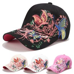 Ball Caps Korean Style Sequin Embroidered Butterfly Baseball Cap Lipstick Hat Female s 230831