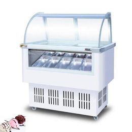 Ice Cream Display Counter Freezer Four Colours Glass Door Push And Pull Popsicle Showcase Commercial Ice Cream Storage Machine