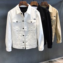 Mens Jackets Top Casual Slim White Jacket Workwear Denim 230831