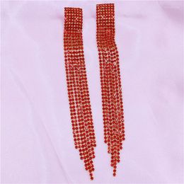 Dangle Earrings Rhinestone Tassel Drop Earring For Women Luxury Jewelry Long Earing 2023 Wedding Party Fashion Accessories