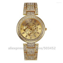 Wristwatches 50pcs/lot Zirconia Number Three Eay Women Watches Factory Price Friend Gifts Geneva Watch Belt Fashion Quartz