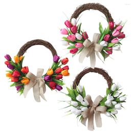 Decorative Flowers Beautiful Artificial Flower Wreath-For Indoor Or Outdoor Decoration Low Maintenance Premium Quality Fake Multicolor