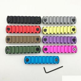 Others Tactical Accessories Black/Red/Tan/Blue/Pink/Grey/Purple/Grass Green/Olive Green 9 Colors9 Slots Keymod Rail Section Picatinny Dhaj6