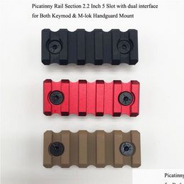 Others Tactical Accessories Picatinny Rail Sections 5 Slot With Dual Interface For Both Keymod M-Lok Mount Systemblack/Red/Tan Colours Dhsgf