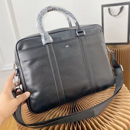 Briefcase designer bag Luxury laptop bag Solid Colour letter Design Large Capacity Leather Briefcase Business Style men laptop bag Christmas Delivery Dust Bag nice