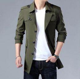 Men's Trench Coats Spring Men Fashion England Style Long Mens Casual Outerwear Jackets Windbreaker Brand Clothing 230831