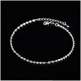 Anklets Fashion Twisted Weave Chain For Women Anklet 925 Sterling Sier Bracelet Foot Jewellery On 210507 Drop Delivery Dhluw