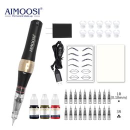 Tattoo Machine AIMOOSI M7 Tattoo Machine set Microblading Eyebrow PMU Gun Pen Needle Permanent Makeup Machine Professional Supplies Beginner 230831
