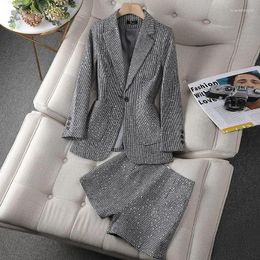 Women's Tracksuits Casual Suit Jacket Women 2023 Spring And Autumn Long Sleeve Office Blazer Temperament Fashion Plaid Vintage Set H3271