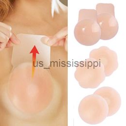 Breast Pad 1Pair Women Invisible Silicone Breast Pasties Reusable Adhesive Nipple Cover BChest Patch Petal Stickers Lifting Strapless Bra x0831