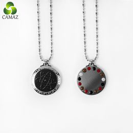 CAMAZ Terahertz Bio Scalar Energy Pendant Stainless Steel Lava Stone Pendant Neckalce For Gift Box