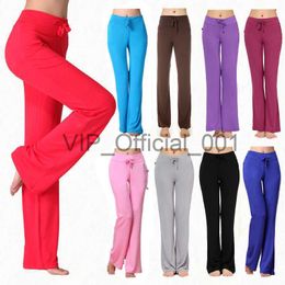 Wide Leg Sport Pants Women High Waist Stretch Bandage Flare Pants Broad Leg Dance Yoga Pants Long Trousers x0831