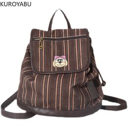 Backpack School for College Students Vintage Fashion Backpacks Arrive Bandage Striped Dog Mochilas Casual Y2k Women s Bags 230831