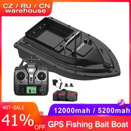 Fish Finder GPS Fishing Bait Boat Large Bait Container Automatic Bait Boat 400-500M Remote Control Boat Fishing Feeder Tools 5200/12000mah 230831