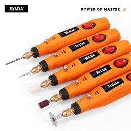 Electric Drill HILDA Mini Rotary tool 12V Engraving Pen With Grinding Accessories Set Multifunction 220928208a