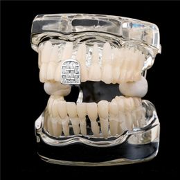 Fashion Gold Color Small Single Tooth Cap Grills Hip Hop Iced Out Diamond Teeth Grill Golden Dental Braces Teeth Makeup Tools Supplies
