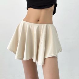 Skirts TVVOVVIN 2023 Spring Women's European American Style Low Waist Sexy Pleated Skirt Simple Ballet Mini Short QN5W