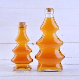 Wine Glasses X120 Christmas Tree Glass Jar 100ML/300ML Capacity Honey Beverage Bottle Juice High Grade Jars With Corks