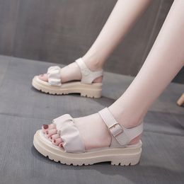 Dress Shoes 2023 Sandals Women Summer Woman Wedges Platform Fashion Mouth Rome White Black Designer