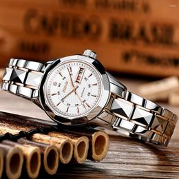 Wristwatches Fashion JSDUN Automatic Watch For Women Original Mechanical Movement Luxury Tungsten Bracelet Sapphire Waterproof Wristwatch