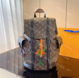 Fashion Leather Backpack Mens Womans Back Pack Schoolbag Totes Handbag Bookbag Travel Outdoor Bag 2 Color Designer Bags