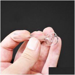 Smoking Pipes 65Mm Length Mini Clear Glass Oil Burner Tubes Nail Tips Burning Jumbo Pyrex Small Concentrate Thick Quality Transparent Dhlj1