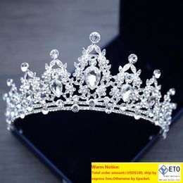 Rhinestone barrettes Wedding Headpieces Jewellery Tiara Crystal Diademas Princess Crown Headpiece For Dress Bridal Accessories Wholesal ZZ