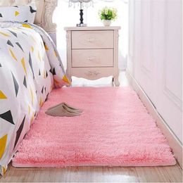 Carpets Thickened washed silk hair non-slip carpet living room coffee table blanket Bedroom bedside mat yoga rugs solid color plush 230830