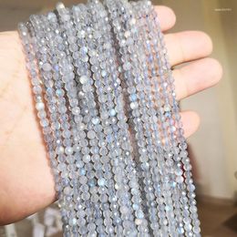 Loose Gemstones Natural Stone Beads Grey Labradorite Bead Spacer For Jewellery Making DIY Bracelet Necklace Pick Size