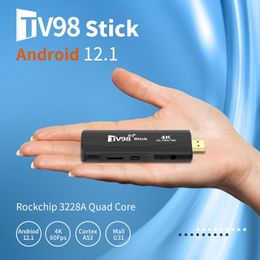 TV Stick TV98 4K HD Smart TV Stick WiFi 6 2.4/5.8G Dual Frequency Android 12.1 Smart TV Sticks TV Box H.265 Portable Media Player 230831