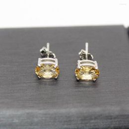 Cluster Rings AKAC Natural Citrine 925 Sterling Silver Stud Earrings Approx5 7mm