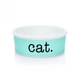 Luxury Blue Bone China Cat Bowls Designer Ceramic Pets Supplies Cat Dog Bowl CATDOGSUPER1ST222S