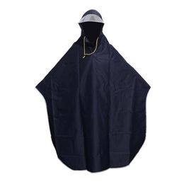 Mens Womens Cycling Bicycle Bike Raincoat Rain Cape Poncho Hooded Windproof Rain Coat Mobility Scooter Cover Navy Blue 201016269O