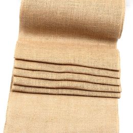 Table Runner 30CMx10M Rustic Natural Burlap Jute Linen Cloth For Dinning Room Restaurant Tablecloth Bridal Shower Decor